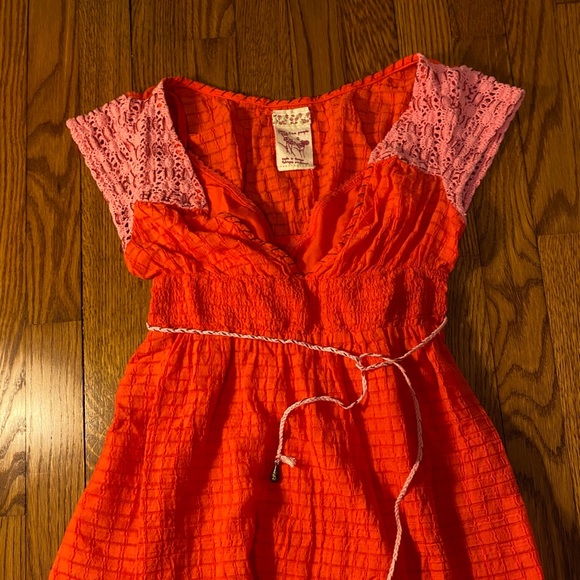 🛑SOLD🛑 Coral NWOT Free people mini dress - Picture 2 of 6